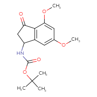 Chemical structure of tert-butyl N-(4,6-dimethoxy-3-oxo-2,3-dihydro-1H-inden-1-yl)carbamate - CSSB03496564656