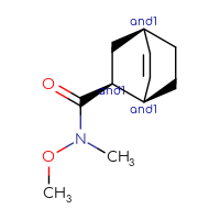 Chemical structure of rac-(1R,2S,4R)-N-methoxy-N-methylbicyclo[2.2.2]oct-5-ene-2-carboxamide - CSSB21291563235