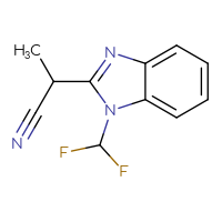Chemical structure of 2-[1-(difluoromethyl)-1H-1,3-benzodiazol-2-yl]propanenitrile - CSSB00000022018