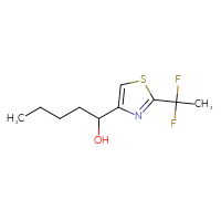 Chemical structure of 1-[2-(1,1-difluoroethyl)-1,3-thiazol-4-yl]pentan-1-ol - CSSB02518606296