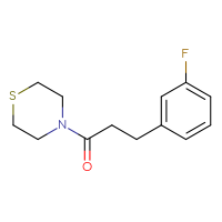 Chemical structure of 3-(3-fluorophenyl)-1-(thiomorpholin-4-yl)propan-1-one - CSSB02499367607
