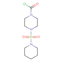 Chemical structure of 4-(piperidine-1-sulfonyl)piperazine-1-carbonyl chloride - CSSB21224773190