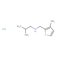 Chemical structure of (2-methylpropyl)[(3-methylthiophen-2-yl)methyl]amine hydrochloride - CSSB00015183975
