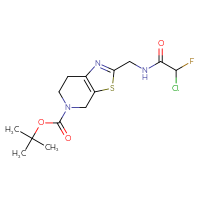 Chemical structure of tert-butyl 2-[(2-chloro-2-fluoroacetamido)methyl]-4H,5H,6H,7H-[1,3]thiazolo[5,4-c]pyridine-5-carboxylate - CSSB21332119491