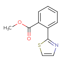 Chemical structure of methyl 2-(1,3-thiazol-2-yl)benzoate - CSSB00038209364
