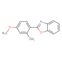 Chemical structure of 2-(4-methoxy-2-methylphenyl)-1,3-benzoxazole - CSSB07812991498