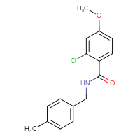 Chemical structure of 2-chloro-4-methoxy-N-[(4-methylphenyl)methyl]benzamide - CSSB00135832624
