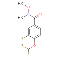 Chemical structure of 4-(difluoromethoxy)-3-fluoro-N-methoxy-N-methylbenzamide - CSSB01997713230