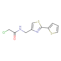 Chemical structure of 2-chloro-N-{[2-(thiophen-2-yl)-1,3-thiazol-4-yl]methyl}acetamide - CSSB02145205489