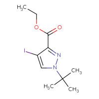 Chemical structure of ethyl 1-tert-butyl-4-iodo-1H-pyrazole-3-carboxylate - CSSB14962694302