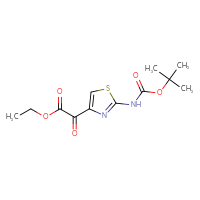Chemical structure of ethyl 2-(2-{[(tert-butoxy)carbonyl]amino}-1,3-thiazol-4-yl)-2-oxoacetate - CSSB00010253355