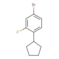 Chemical structure of 4-bromo-1-cyclopentyl-2-fluorobenzene - CSSB00015966008