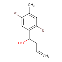 Chemical structure of 1-(2,5-dibromo-4-methylphenyl)but-3-en-1-ol - CSSB20690526578