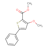 Chemical structure of methyl 3-methoxy-5-phenylthiophene-2-carboxylate - CSSB00103399464
