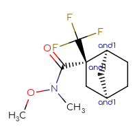 Chemical structure of rac-(1R,2S,4S)-N-methoxy-N-methyl-2-(trifluoromethyl)bicyclo[2.2.1]heptane-2-carboxamide - CSSB21291563727