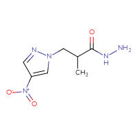 Chemical structure of 2-methyl-3-(4-nitro-1H-pyrazol-1-yl)propanehydrazide - CSSB00011882870