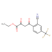 Chemical structure of ethyl 4-[2-cyano-4-(trifluoromethyl)phenyl]-2,4-dioxobutanoate - CSSB21495908922