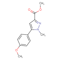 Chemical structure of methyl 5-(4-methoxyphenyl)-1-methyl-1H-pyrazole-3-carboxylate - CSSB00007970476