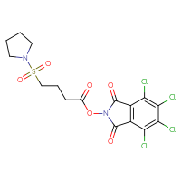 Chemical structure of 4,5,6,7-tetrachloro-1,3-dioxo-2,3-dihydro-1H-isoindol-2-yl 4-(pyrrolidine-1-sulfonyl)butanoate - CSSB20270229860