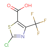 Chemical structure of 2-chloro-4-(trifluoromethyl)-1,3-thiazole-5-carboxylic acid - CSSB00010151985