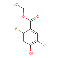 Chemical structure of ethyl 5-chloro-2-fluoro-4-hydroxybenzoate - CSSB00015782279