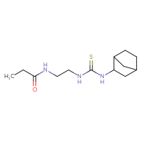 Chemical structure of N-{2-[({bicyclo[2.2.1]heptan-2-yl}carbamothioyl)amino]ethyl}propanamide - CSSB01039340172