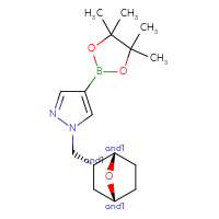 Chemical structure of rac-1-{[(1R,2S,4S)-7-oxabicyclo[2.2.1]heptan-2-yl]methyl}-4-(4,4,5,5-tetramethyl-1,3,2-dioxaborolan-2-yl)-1H-pyrazole - CSSB20622544990
