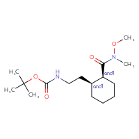 Chemical structure of rac-tert-butyl N-{2-[(1R,2R)-2-[methoxy(methyl)carbamoyl]cyclohexyl]ethyl}carbamate - CSSB21291563196