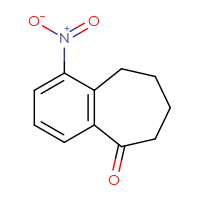 Chemical structure of 1-nitro-6,7,8,9-tetrahydro-5H-benzo[7]annulen-5-one - CSSB00010201137