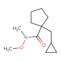 Chemical structure of 1-(cyclopropylmethyl)-N-methoxy-N-methylcyclopentane-1-carboxamide - CSSB17411803482