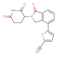 Chemical structure of 5-[2-(2,6-dioxopiperidin-3-yl)-1-oxo-2,3-dihydro-1H-isoindol-4-yl]thiophene-2-carbonitrile - CSSB03524650771