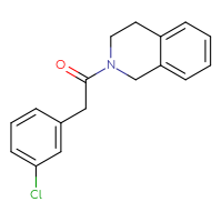 Chemical structure of 2-(3-chlorophenyl)-1-(1,2,3,4-tetrahydroisoquinolin-2-yl)ethan-1-one - CSSB00092917606