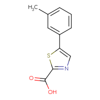 Chemical structure of 5-(3-methylphenyl)-1,3-thiazole-2-carboxylic acid - CSSB00010244829
