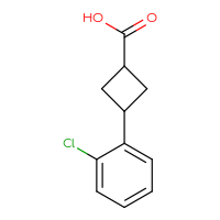 Chemical structure of 3-(2-chlorophenyl)cyclobutane-1-carboxylic acid - CSSB00016151528