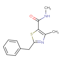 Chemical structure of 2-benzyl-N,4-dimethyl-1,3-thiazole-5-carboxamide - CSSB00103397112