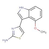 Chemical structure of 4-(4-methoxy-1H-indol-3-yl)-1,3-thiazol-2-amine - CSSB00008710047
