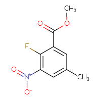 Chemical structure of methyl 2-fluoro-5-methyl-3-nitrobenzoate - CSSB00010291556