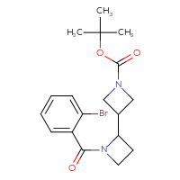 Chemical structure of tert-butyl 1-(2-bromobenzoyl)-[2,3'-biazetidine]-1'-carboxylate - CSSB20491058864