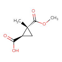Chemical structure of (1R,2R)-2-(methoxycarbonyl)-2-methylcyclopropane-1-carboxylic acid - CSSB20621799955
