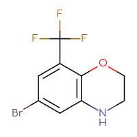 Chemical structure of 6-bromo-8-(trifluoromethyl)-3,4-dihydro-2H-1,4-benzoxazine - CSSB00020589169