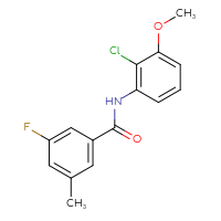 Chemical structure of N-(2-chloro-3-methoxyphenyl)-3-fluoro-5-methylbenzamide - CSSB06421517565