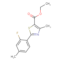 Chemical structure of ethyl 2-(2-fluoro-4-methylphenyl)-4-methyl-1,3-thiazole-5-carboxylate - CSSB00002943009