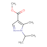 Chemical structure of methyl 5-methyl-1-(propan-2-yl)-1H-pyrazole-4-carboxylate - CSSB00015772003