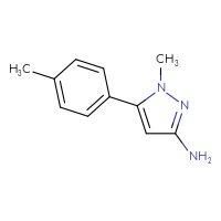Chemical structure of 1-methyl-5-(4-methylphenyl)-1H-pyrazol-3-amine - CSSB00009958651