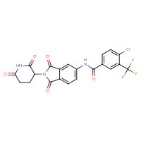 Chemical structure of 4-chloro-N-[2-(2,6-dioxopiperidin-3-yl)-1,3-dioxo-2,3-dihydro-1H-isoindol-5-yl]-3-(trifluoromethyl)benzamide - CSSB03520620532