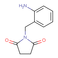 Chemical structure of 1-[(2-aminophenyl)methyl]pyrrolidine-2,5-dione - CSSB00000745375