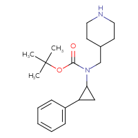 Chemical structure of tert-butyl N-(2-phenylcyclopropyl)-N-[(piperidin-4-yl)methyl]carbamate - CSSB20555992416