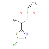 Chemical structure of N-[1-(5-chloro-1,3-thiazol-2-yl)ethyl]ethene-1-sulfonamide - CSSB08351641363