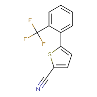 Chemical structure of 5-[2-(trifluoromethyl)phenyl]thiophene-2-carbonitrile - CSSB00160495499
