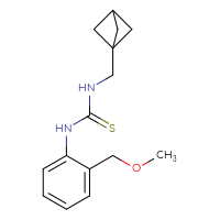 Chemical structure of 3-({bicyclo[1.1.1]pentan-1-yl}methyl)-1-[2-(methoxymethyl)phenyl]thiourea - CSSB01132680063